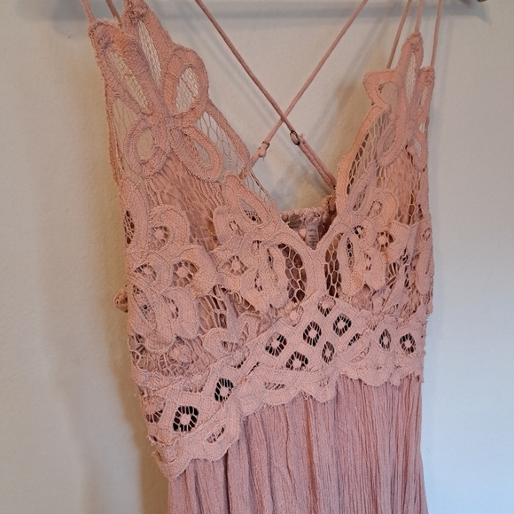 FREE People Pink FP One Adella Slip Lace Dress XS - Picture 3 of 7